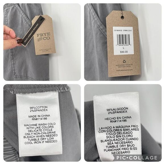 Frye And Co Mid Rise Jogger Pant Elastic Waist Storm Cloud Grey Women Large NWT - Picture 9 of 9